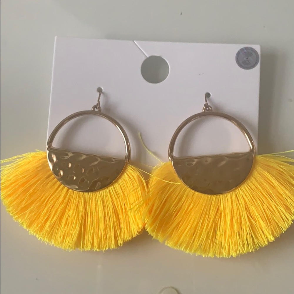 yellow statement earrings